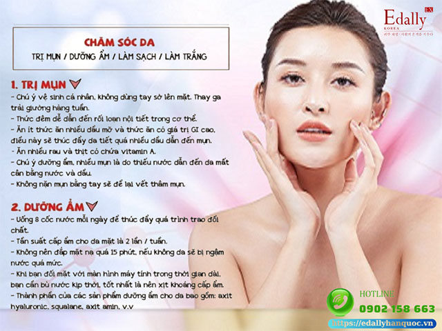 Chu trình skincare cơ bản hàng ngày trị mụn và dưỡng ẩm cho da