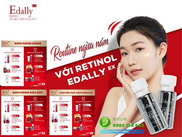 Routine ngừa nám với Kem Retinol Edally EX Hàn Quốc