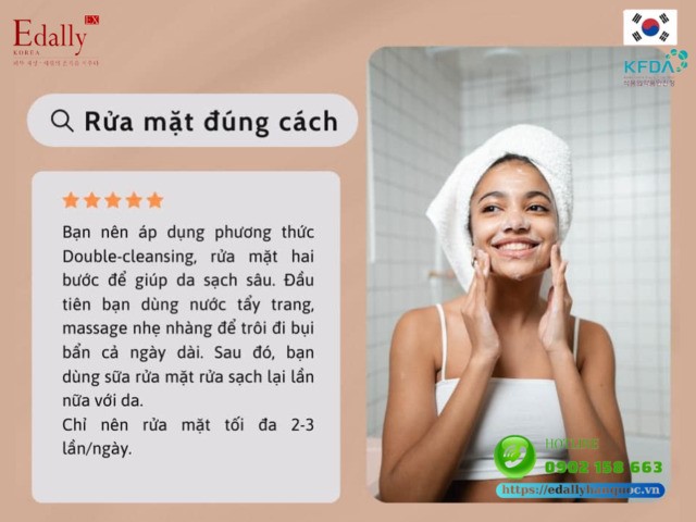 Rửa mặt đúng cách giúp kiềm dầu cho da dầu hiệu quả