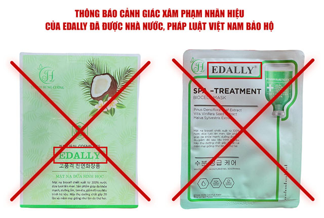 Sản phẩm mang nhãn hiệu Edally giả nhái do Công ty TNHH TM & SX MP Thanh Hùng Cường sử dụng trái phép