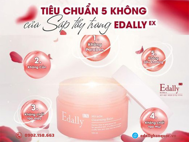 Tiêu chuẩn 5 không của Sáp tẩy trang dưỡng ẩm Edally EX Hàn Quốc