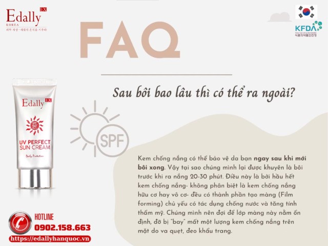 Sau bôi kem chống nắng bao lâu thì có thể ra ngoài?