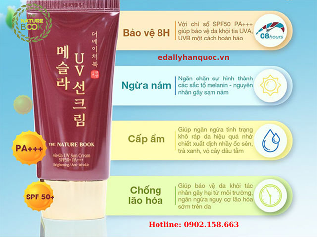 Skincare với Kem chống nắng ngừa nám The Nature Book Hàn Quốc 