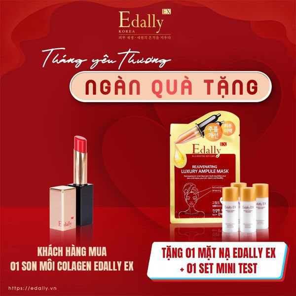 Mua 01 Son môi Collagen Edally EX -  Tặng 01 mặt nạ Edally EX + 01 set mini test Edally EX
