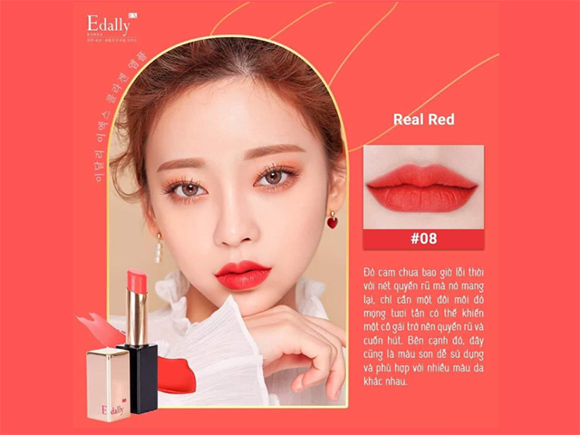Son môi cao cấp Collagen Edally EX Hàn Quốc chính hãng màu Đỏ cam