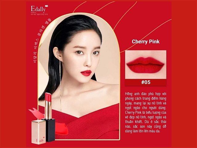 Son môi cao cấp Collagen Edally EX Hàn Quốc chính hãng màu Hồng anh đào