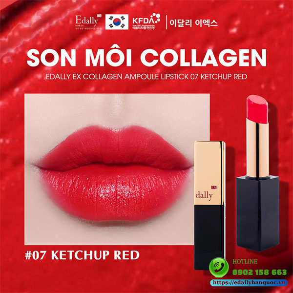 Son môi Collagen Edally EX Hàn Quốc cao cấp chính hãng màu Đỏ thuần sang trọng