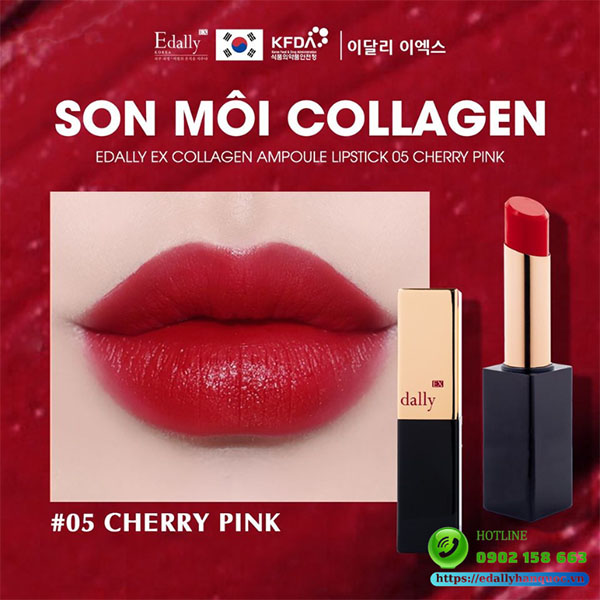 Son môi Collagen Edally EX Hàn Quốc cao cấp chính hãng màu Hồng cherry ngọt ngào