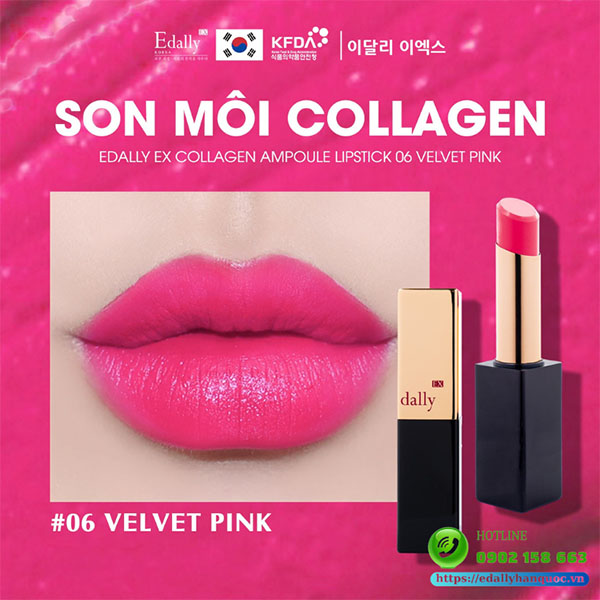 Son môi Collagen Edally EX Hàn Quốc cao cấp chính hãng màu Hồng nhung nữ tính