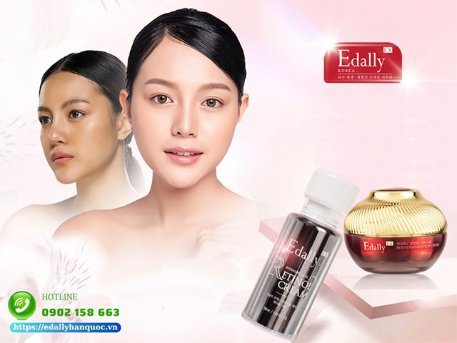 Kết hợp Kem Retinol Edally EX và Kem dưỡng tái sinh phục hồi cao cấp Edally EX để cải thiện lão hóa da