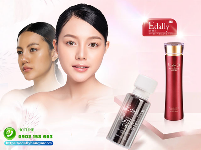 Kết hợp Kem Retinol Edally EX và Nước hoa hồng tái sinh phục hồi Edally EX để cải thiện lão hóa da