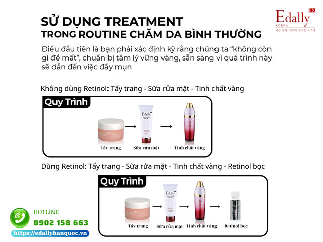 Sử dụng treatment chăm sóc da bị mụn viêm vừa và nặng trong routine skincare bình thường