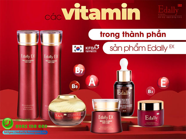 Mỹ phẩm Edally EX Hàn Quốc có sự kết hợp hoàn hảo của vitamin E và các thành phần làm đẹp da