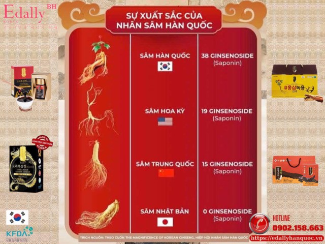 Sự xuất sắc Nhân sâm Hàn Quốc so với Nhân sâm ở các vùng khác