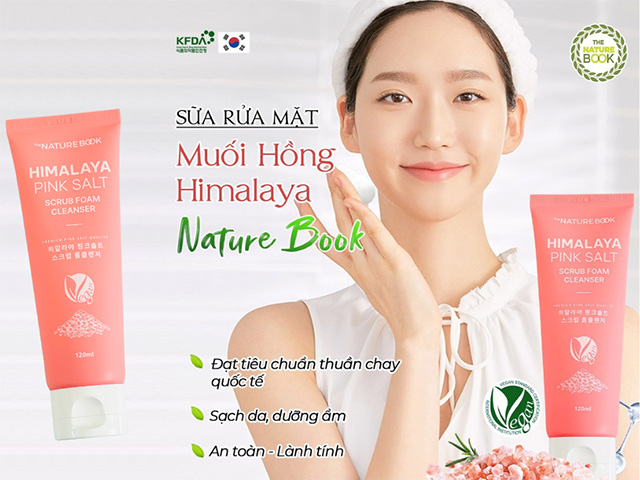 Sữa rửa mặt muối hồng Himalaya The Nature Book Hàn Quốc - Cho da thêm sáng mịn