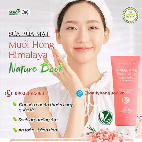 Sản phẩm dưỡng da không thể thiếu khi đi du lịch - Sữa rửa mặt muối hồng Himalaya The Nature Book Hàn Quốc