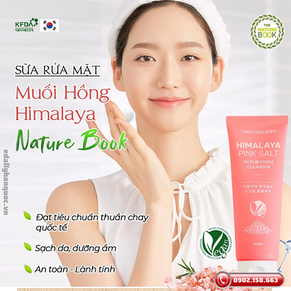 Sữa rửa mặt muối hồng Himalaya The Nature Book Hàn Quốc