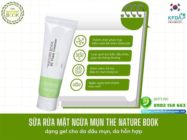 Sữa rửa mặt ngừa mụn The Nature Book Hàn Quốc nhập khẩu chính hãng