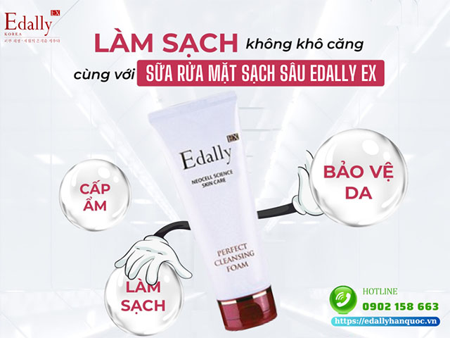 Sữa rửa mặt sạch sâu Edally EX giúp vổ sung vi khuẩn có lợi Probiotic cho da