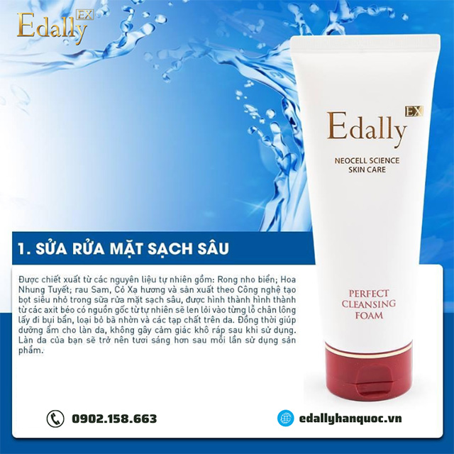 Sữa rửa mặt sạch sâu Edally EX là sản phẩm mỹ phẩm không thể thiếu trong ngày hè nóng bức