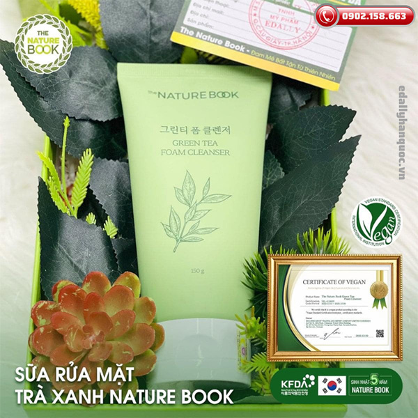 Sữa rửa mặt thần chay trà xanh The Nature Book Hàn Quốc