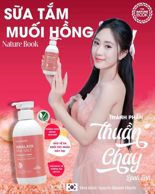 Sữa tắm trắng Muối hồng Himalaya The Nature Book Hàn Quốc - Chăm sóc da thêm mịn màng