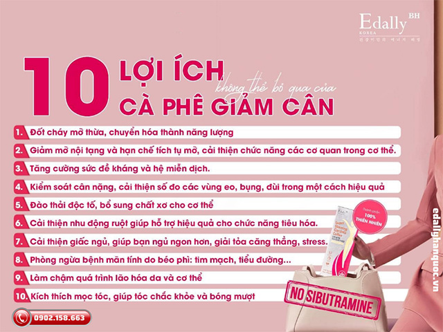 Tác dụng của Cà phê thải độc giảm cân Edally Super Slimming Garcinia Coffee