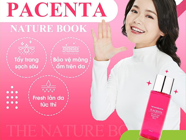Dầu tẩy trang Nhau thai cừu Placenta The Nature Book Hàn Quốc nhập khẩu, chính hãng
