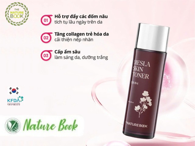 Công dụng của Nước hoa hồng dưỡng trắng ngừa nám da The Nature Book Hàn Quốc 