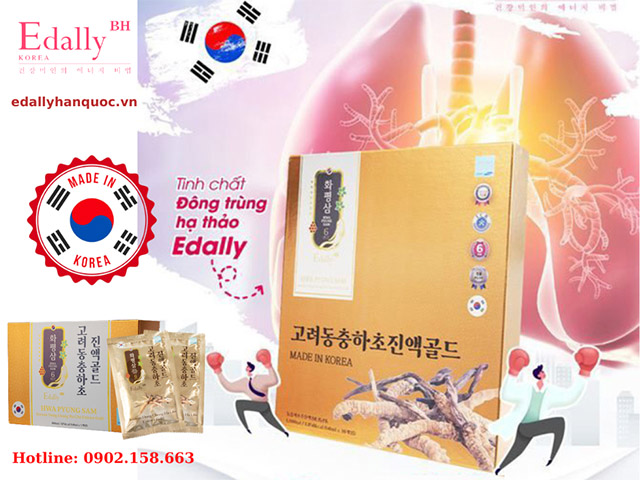 Nước Tinh Chất Đông Trùng Hạ Thảo Hàn Quốc Edally Hwa Pyung Sam có tác dụng gì đối với phổi?