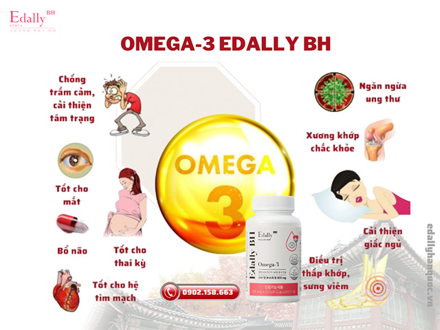 Tác dụng của viên uống Omega-3 Edally BH Hàn Quốcnhập khẩu chính hãng