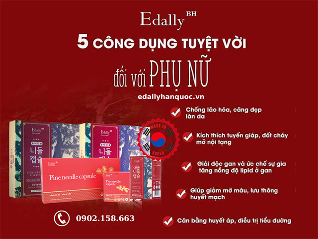 5 công dụng của Tinh dầu thông đỏ Hàn Quốc Edally Pine Needle Capsule đối với sức khỏe phụ nữ