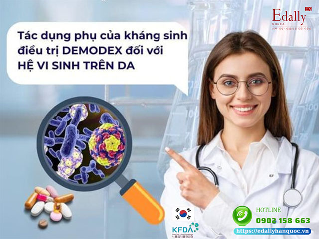 Hé lộ điều ít ai biết về tác dụng phụ của kháng sinh điều trị Demodex đối với hệ vi sinh trên da