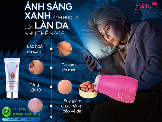 Ánh sáng xanh gây hại cho làn da như thế nào?