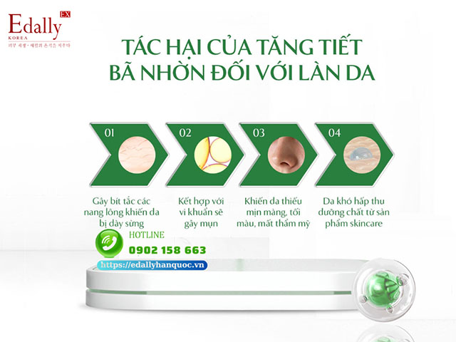 Tác hại của tăng tiết bã nhờn và dầu thừa đối với làn da