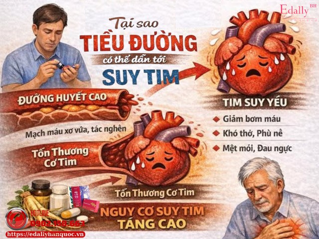 Tại sao tiểu đường có thể dẫn tới suy tim?