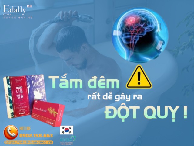 Tắm đêm khuya muộn rất dễ gây ra đột quỵ