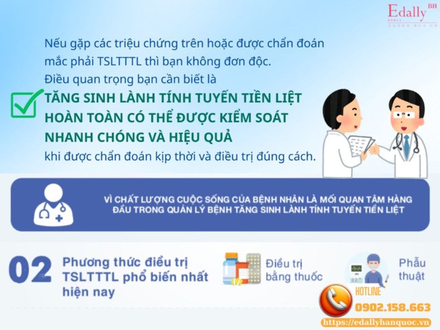 Tăng sinh lành tính tuyến tiền liệt (phì đại tuyến tiền liệt) hoàn toàn có thể được kiểm soát nhanh chóng và hiệu quả