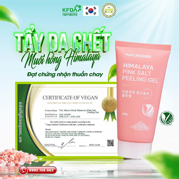 Tẩy tế bào da chết vật lý muối hồng Himalaya The Nature Book Hàn Quốc nhập khẩu chính hãng