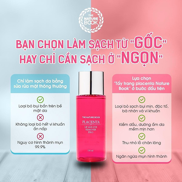 Hồi sinh làn da với Dầu tẩy trang Placenta The Nature Book Hàn Quốc