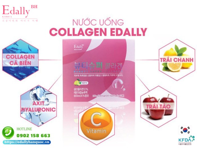 Thành phần của Nước uống Beauty Super Collagen Edally Hàn Quốc nhập khẩu, chính hãng