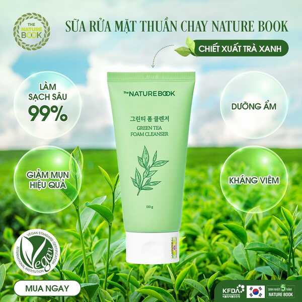 Thành phần của Sữa rửa mặt trà xanh The Nature Book Hàn Quốc