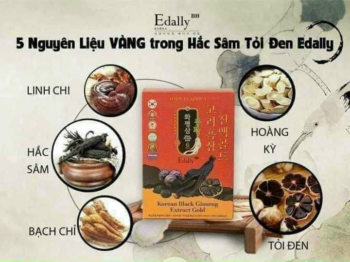 Thành phần của Nước Hắc sâm Tỏi đen Edally Hàn Quốc