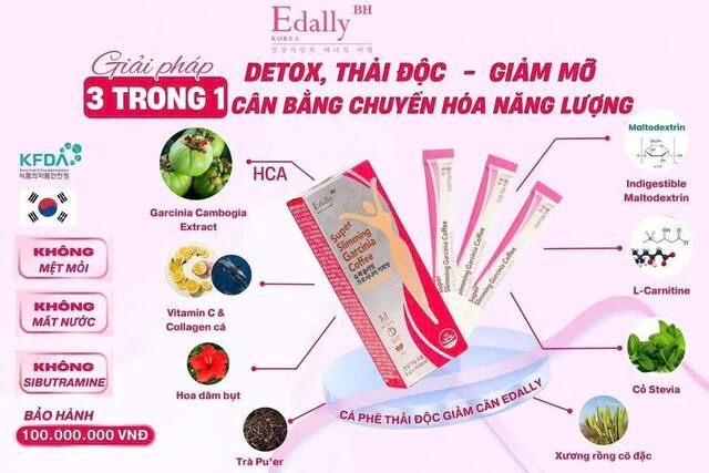 Thành phần của Cafe Giảm Cân Và Thải Độc Super Slimming Garcinia Coffee Edally Hàn Quốc nhập khẩu, chính hãng 
