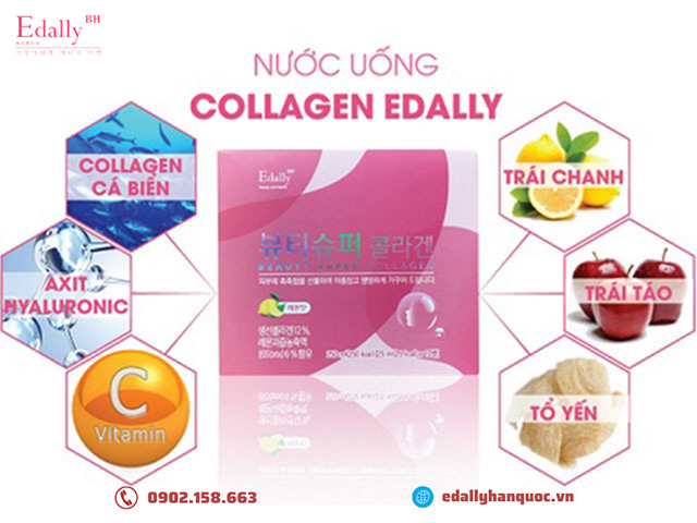 Thành phần của Nước uống Beauty Super Collagen Edally Hàn Quốc nhập khẩu, chính hãng