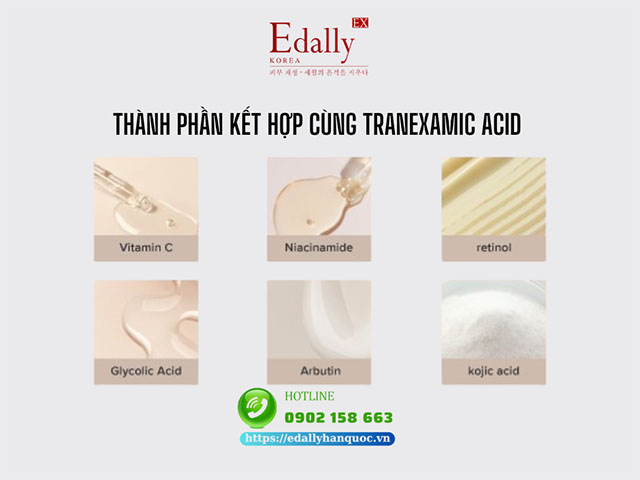 Các thành phần nên kết hợp với Tranexamic acid trong điều trị nám da