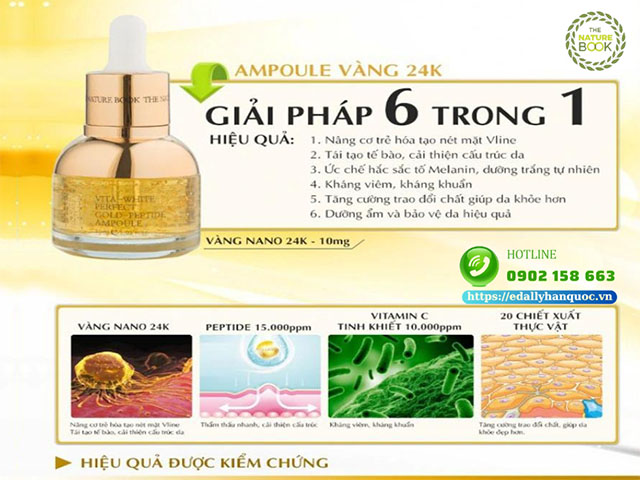 Thành phần của Tinh chất vàng 24K The Nature Book Hàn Quốc