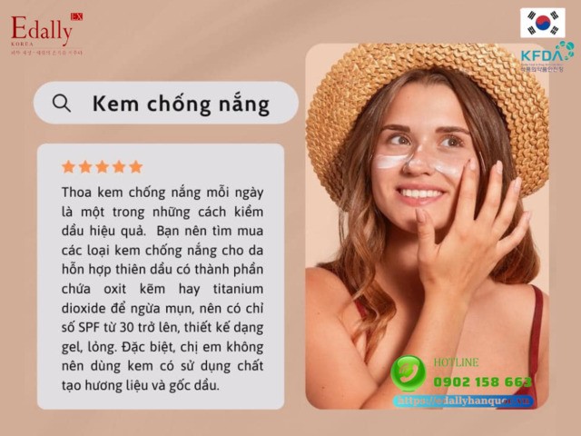 Thoa Kem chống nắng giúp kiềm dầu cho da dầu hiệu quả