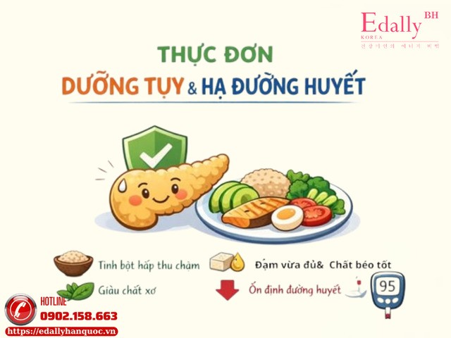 Thực đơn 1 ngày giúp dưỡng tụy và hạ đường huyết ở người bệnh tiểu đường