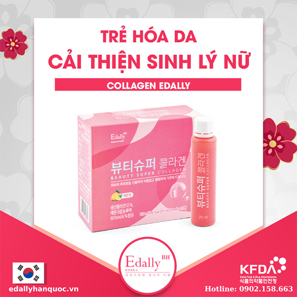 Thực phẩm Bảo Vệ Sức Khỏe Edally BH Hàn Quốc - Nước uống Beauty Super Collagen Edally